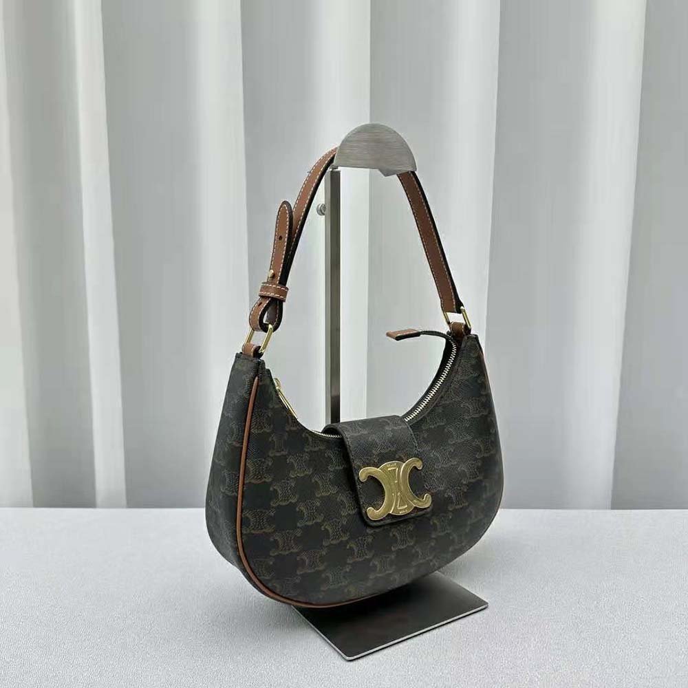 Celine Women Ava Triomphe Soft Bag in Triomphe Canvas and Calfskin - image 4