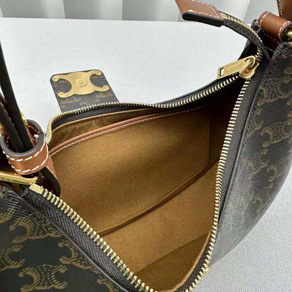 Celine Women Ava Triomphe Soft Bag in Triomphe Canvas and Calfskin - image 10