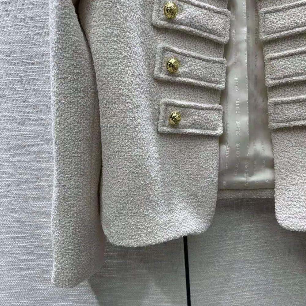 Celine Women Military Jacket in Tweed - image 6