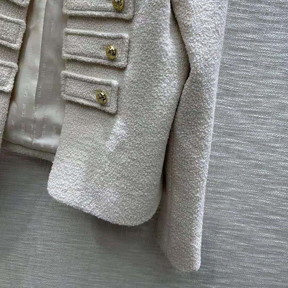 Celine Women Military Jacket in Tweed - image 7