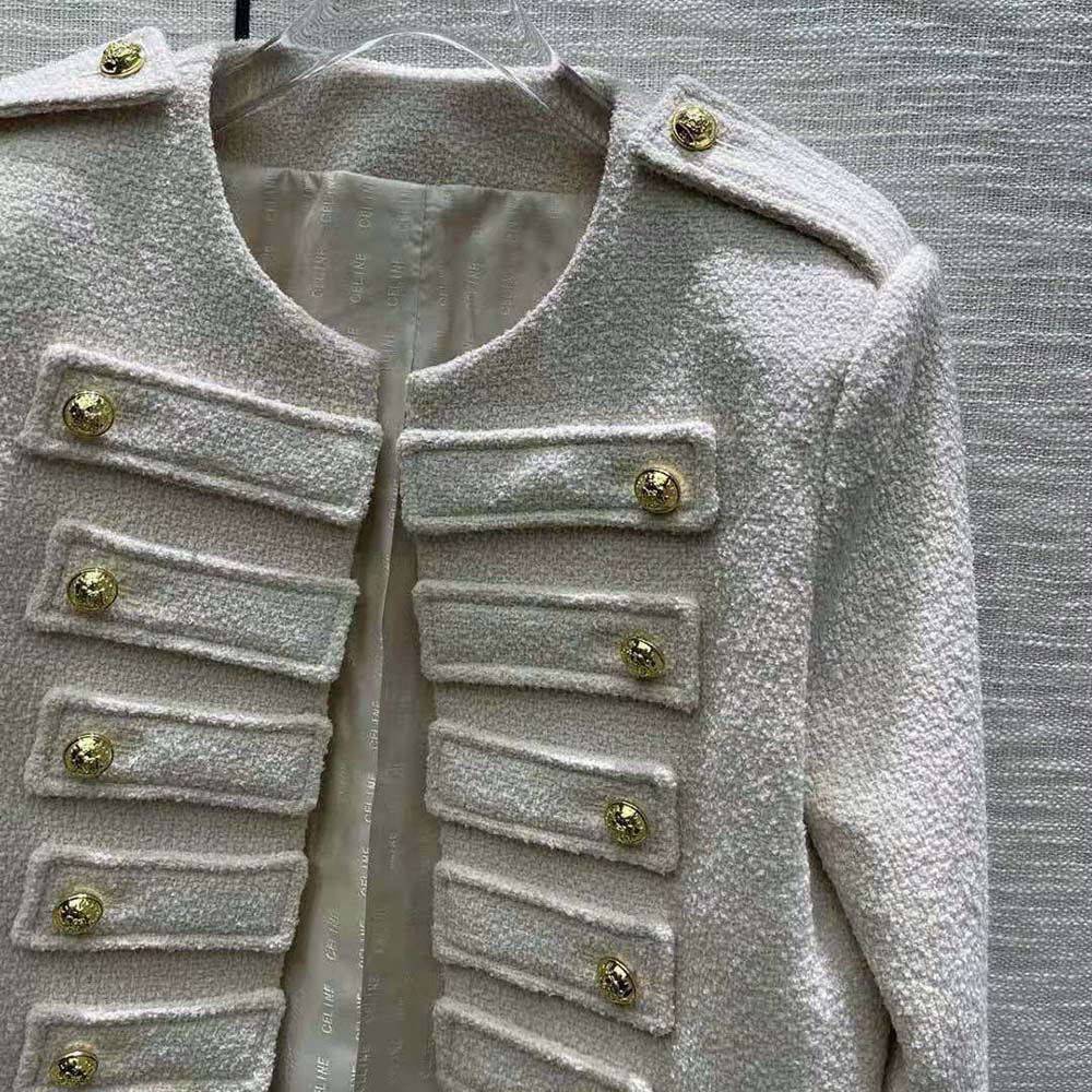 Celine Women Military Jacket in Tweed - image 5