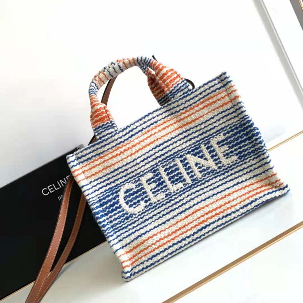 Close-up of gold-tone hardware and Celine logo on Small Cabas Thais
