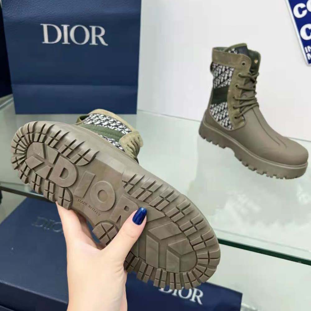 Dior Men Garden Lace-up Boot Beige and Black Dior Oblique Jacquard and Brown Rubber - image 10