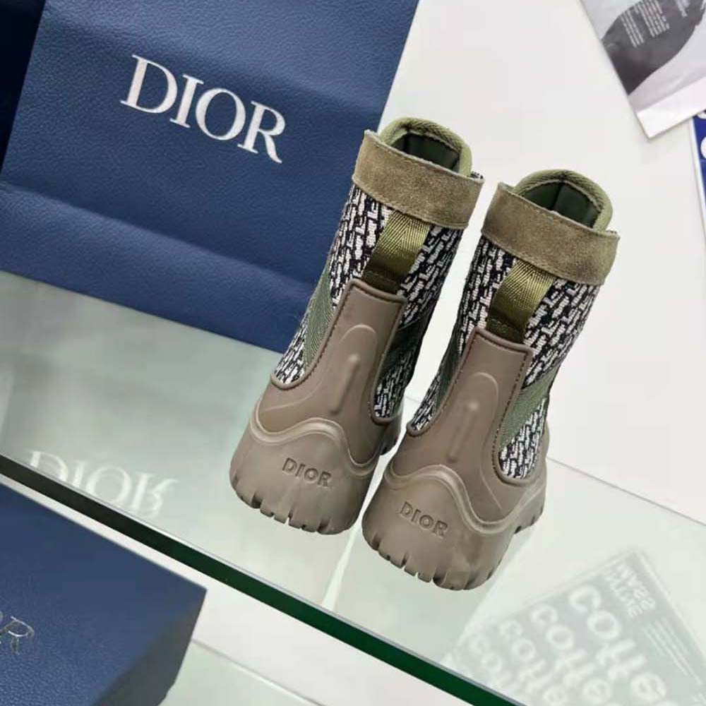 Dior Men Garden Lace-up Boot Beige and Black Dior Oblique Jacquard and Brown Rubber - image 5