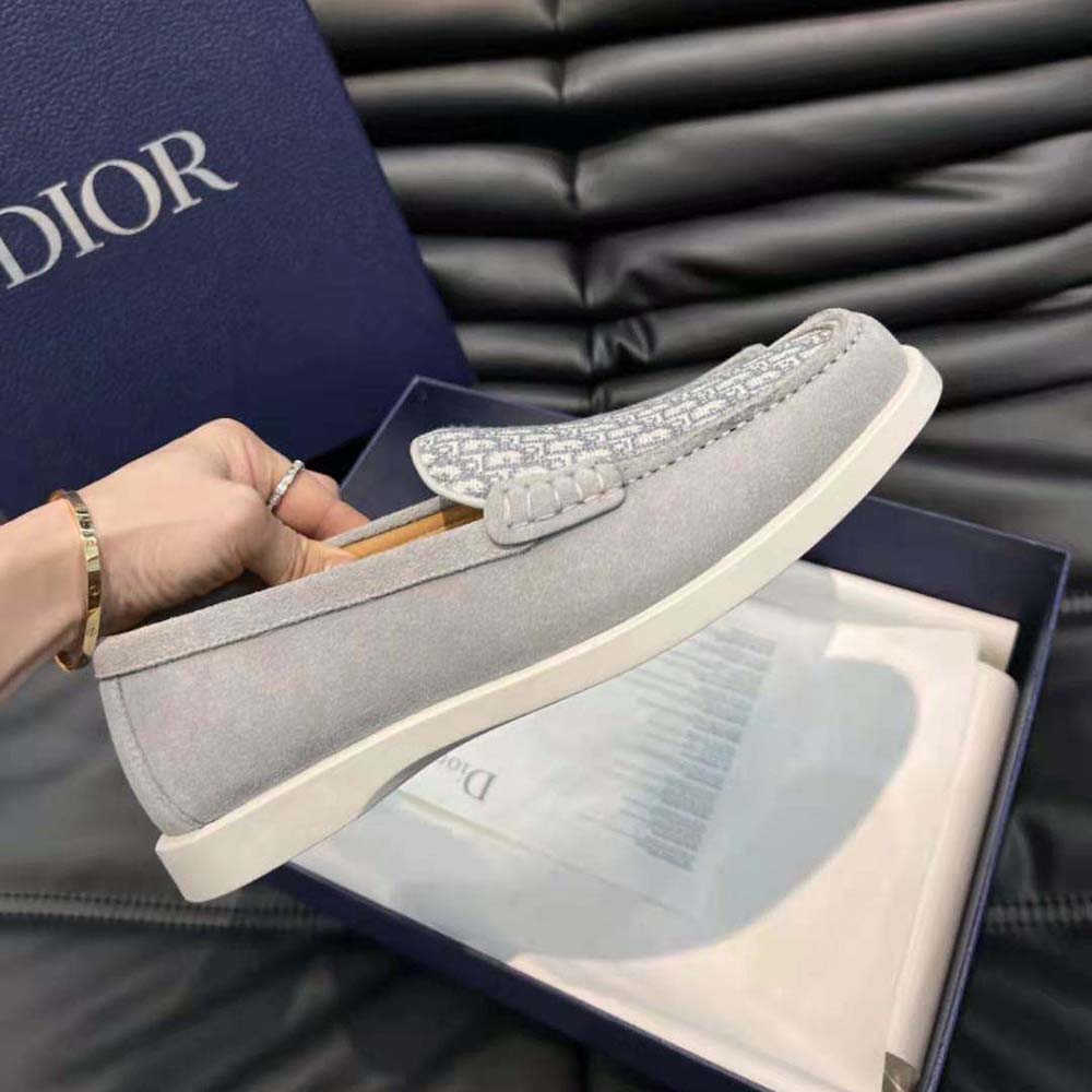 Dior Men Granville Loafer Dior Gray Suede and Dior Oblique Jacquard - image 7