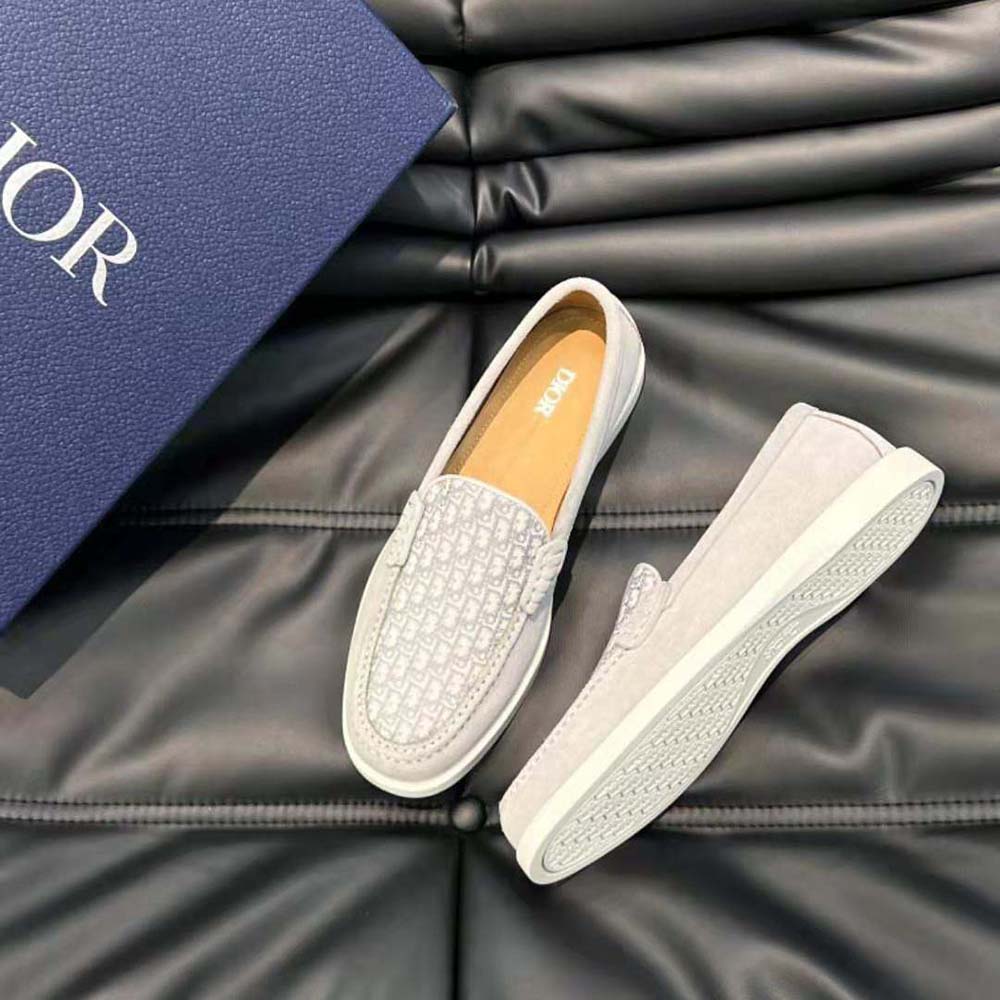 Dior Men Granville Loafer Dior Gray Suede and Dior Oblique Jacquard - image 5