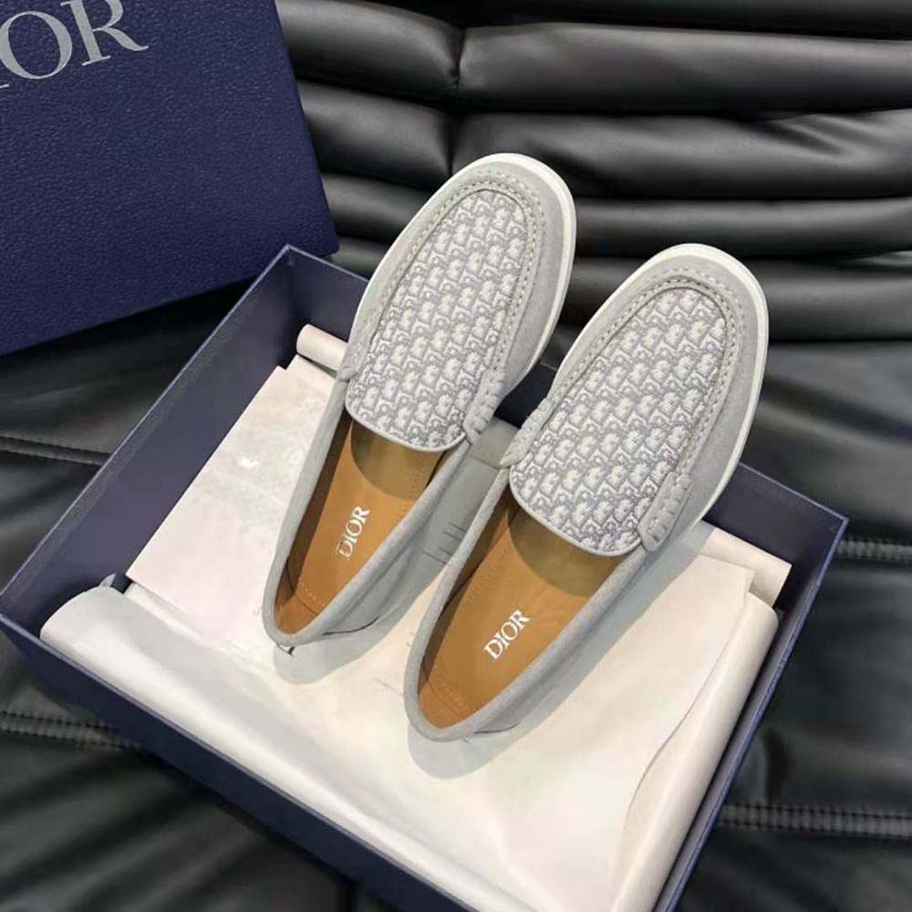 Dior Men Granville Loafer Dior Gray Suede and Dior Oblique Jacquard - image 4