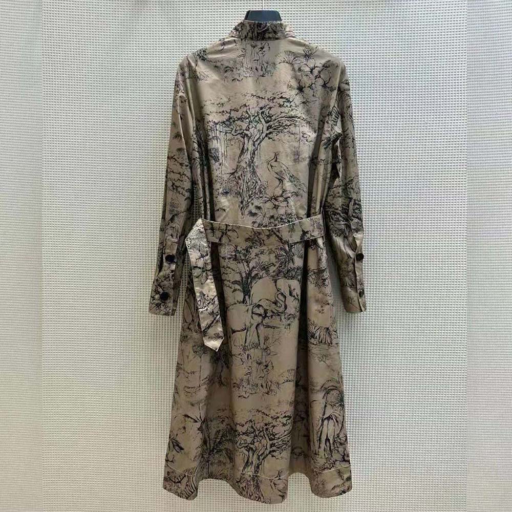 Side profile showing belt detail on Dior Women Belted Shirt Dress beige