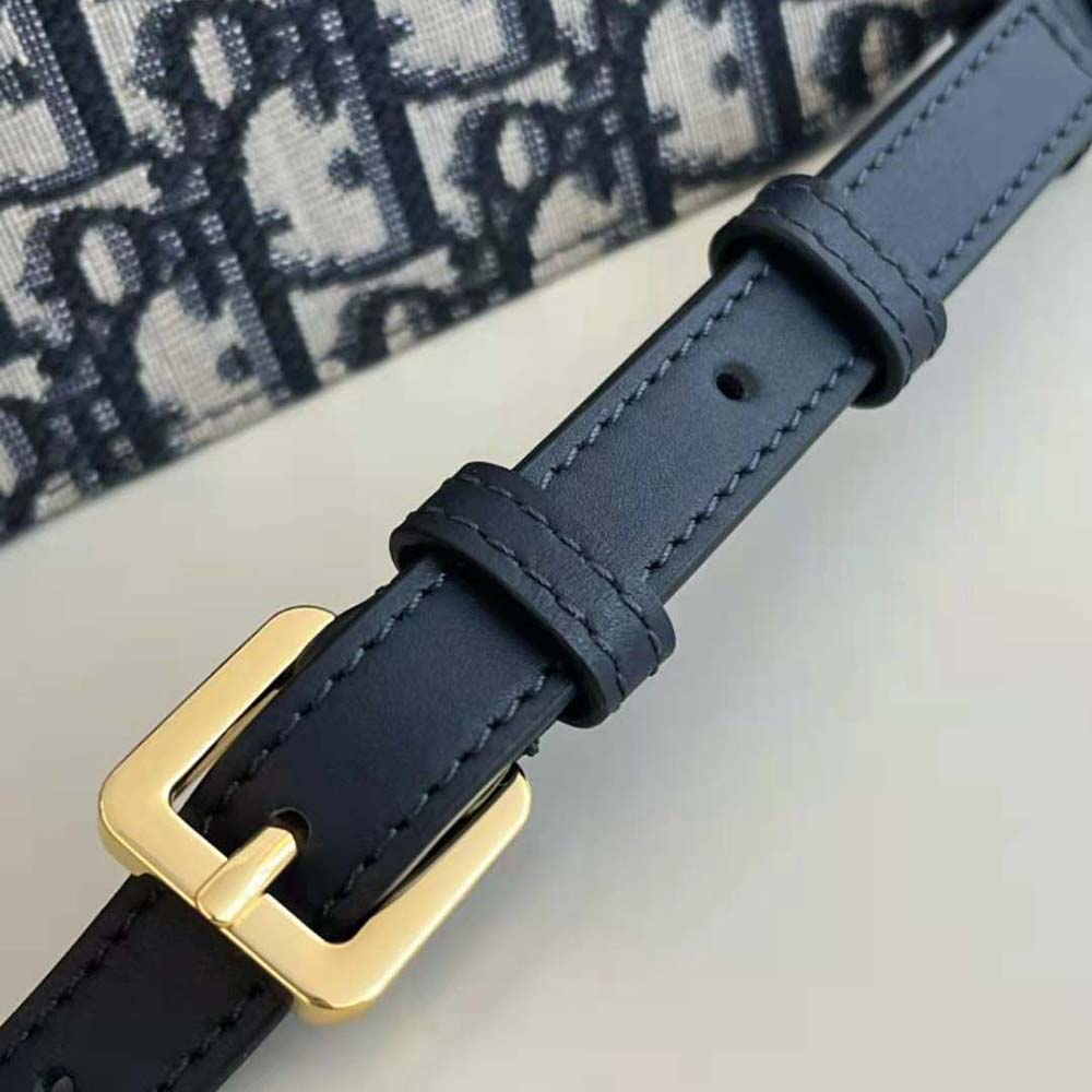 Dior Women CD Signature Bag with Strap Blue Dior Oblique Jacquard - image 8
