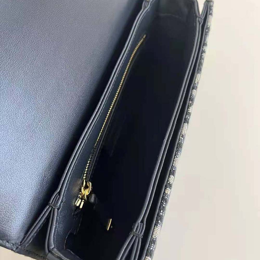 Dior Women CD Signature Bag with Strap Blue Dior Oblique Jacquard - image 9