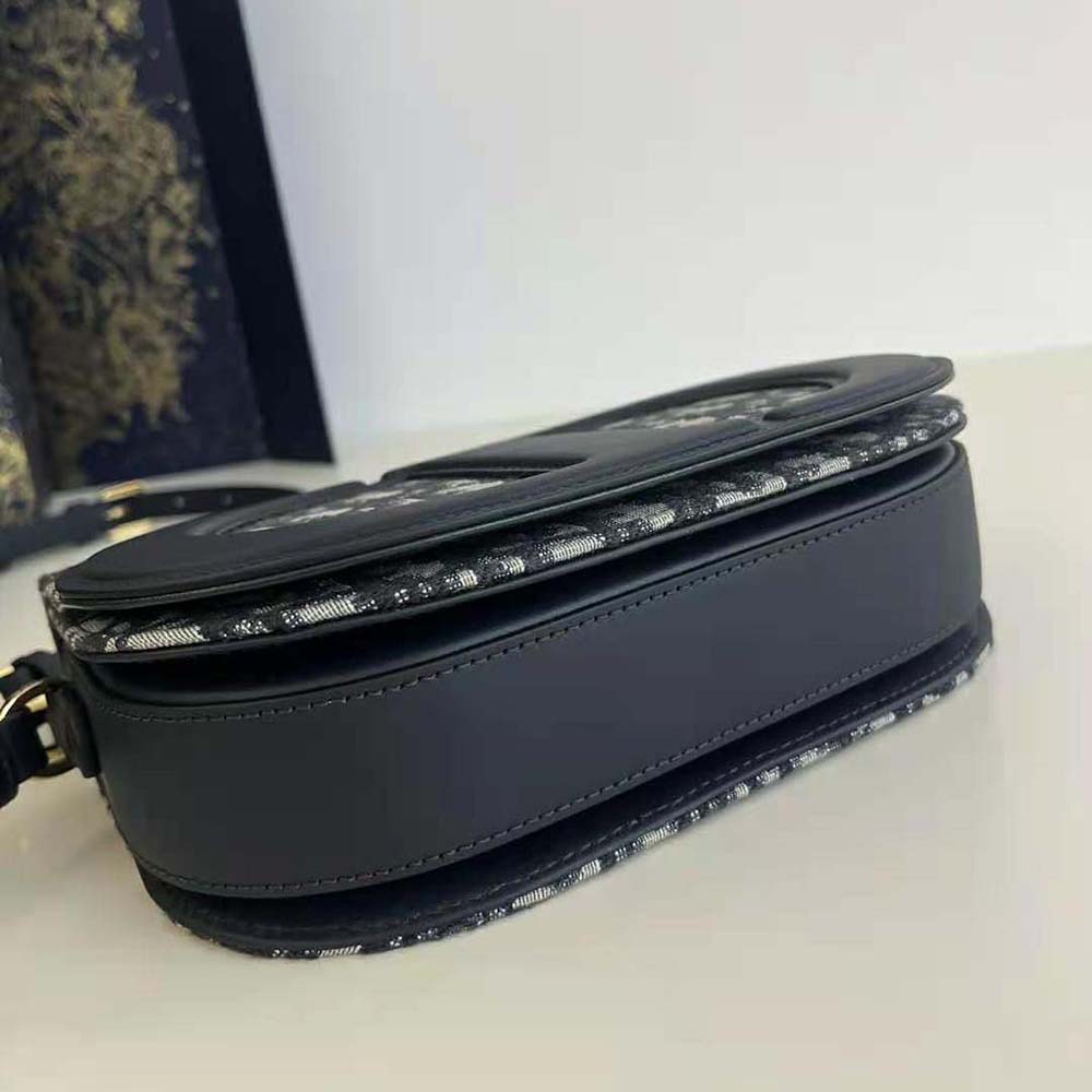 Dior Women CD Signature Bag with Strap Blue Dior Oblique Jacquard - image 5