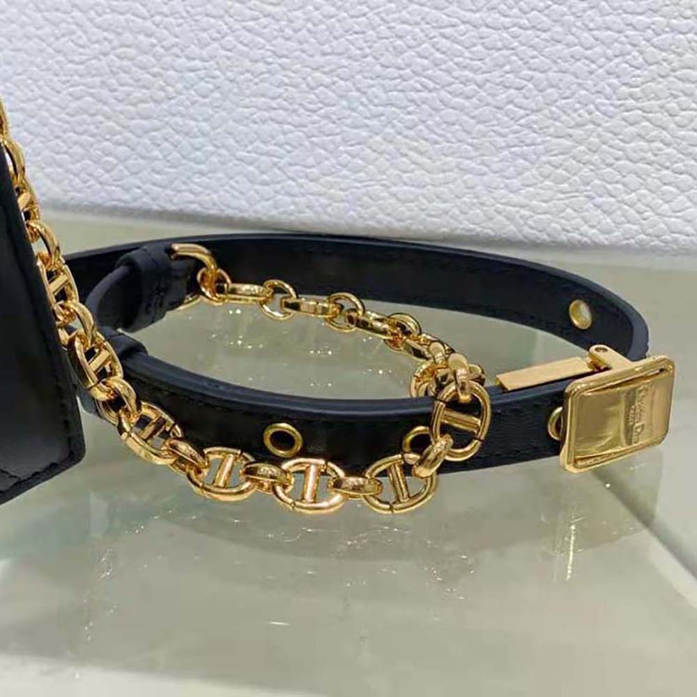 Dior Women Dior Caro Colle Noire Clutch with Chain Black Cannage Lambskin - image 10