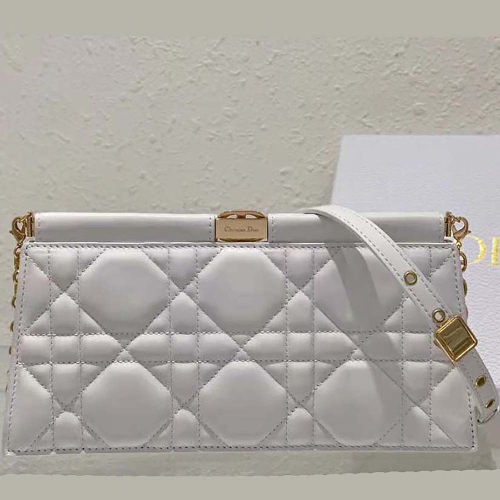Dior Women Dior Caro Colle Noire Clutch with Chain Latte Cannage Lambskin - image 4