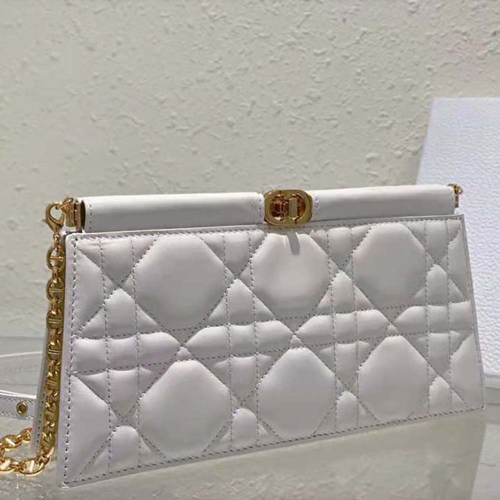 Dior Women Dior Caro Colle Noire Clutch with Chain Latte Cannage Lambskin - image 5