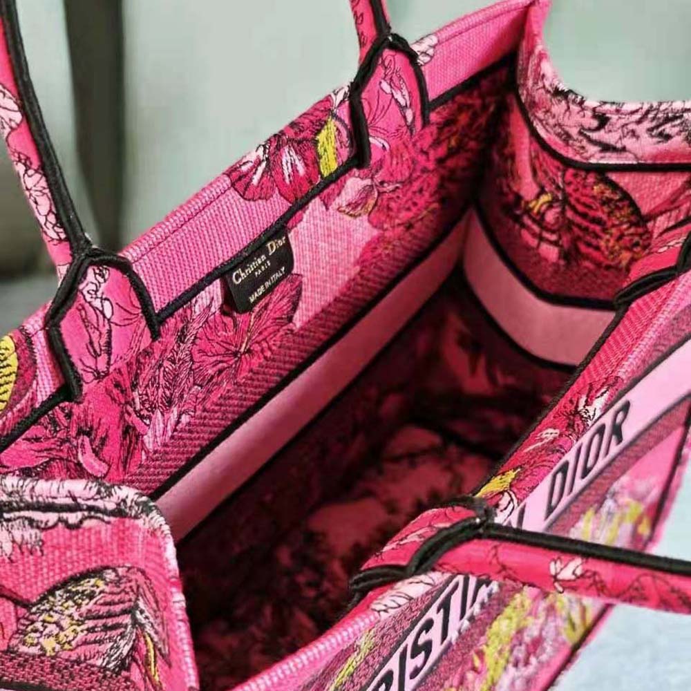Dior Women Medium Dior Book Tote Fuchsia Multicolor Toile de Jouy Voyage Embroidery - image 10