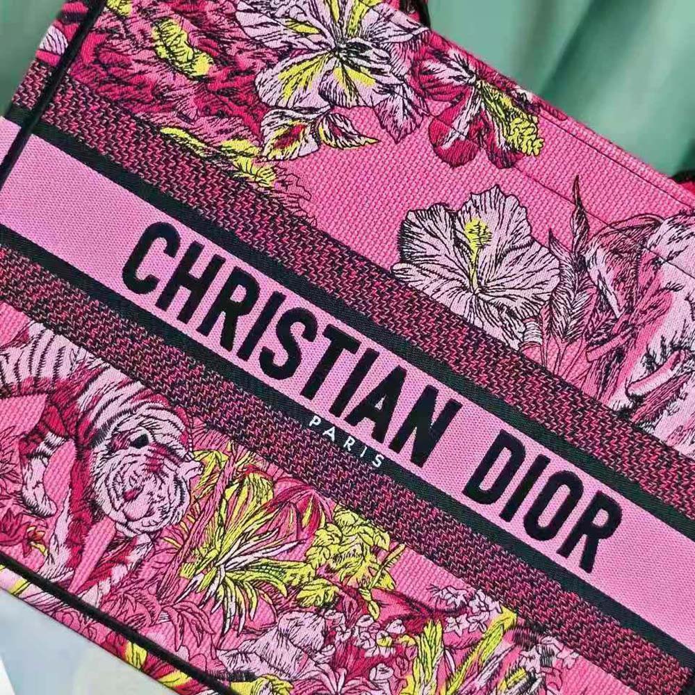 Dior Women Medium Dior Book Tote Fuchsia Multicolor Toile de Jouy Voyage Embroidery - image 8