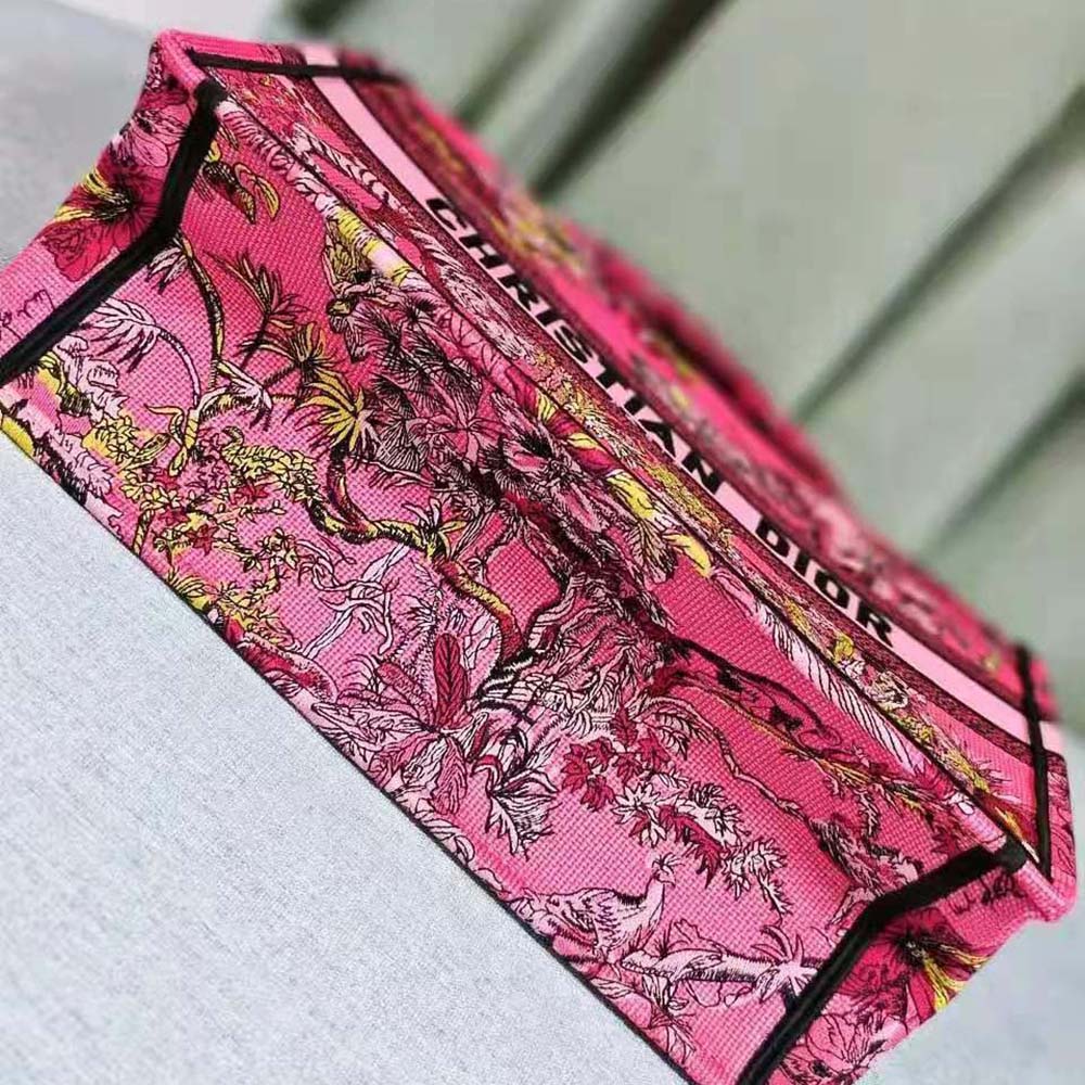 Dior Women Medium Dior Book Tote Fuchsia Multicolor Toile de Jouy Voyage Embroidery - image 6