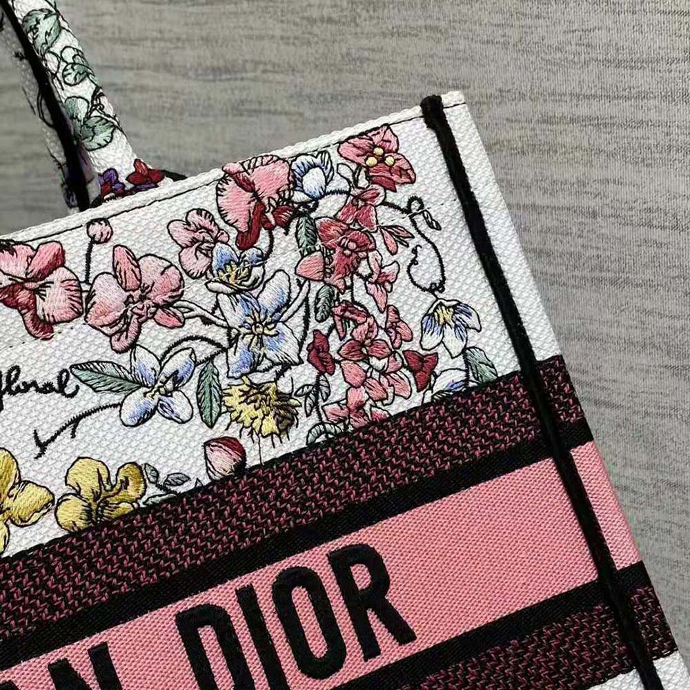 Dior Women Medium Dior Book Tote White Multicolor Florilegio Embroidery - image 8
