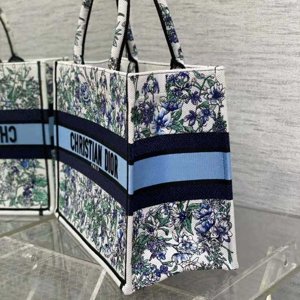 Dior Women Medium Dior Book Tote White Multicolor Flowers Constellation Embroidery - image 4