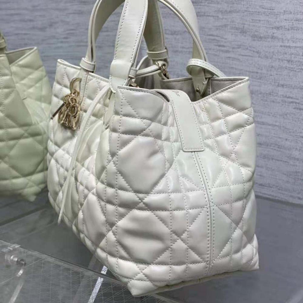 Dior Women Medium Dior Toujours Bag Latte Macrocannage Calfskin - image 5