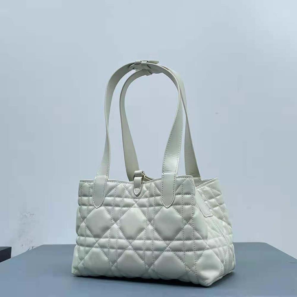 Dior Women Small Dior Toujours Bag Latte Macrocannage Calfskin - image 5