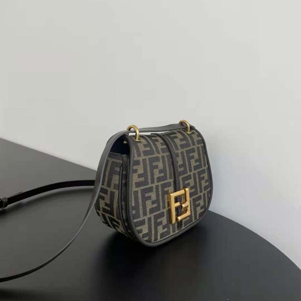 Fendi Women C’mon Small Brown FF Jacquard Fabric Bag - image 4