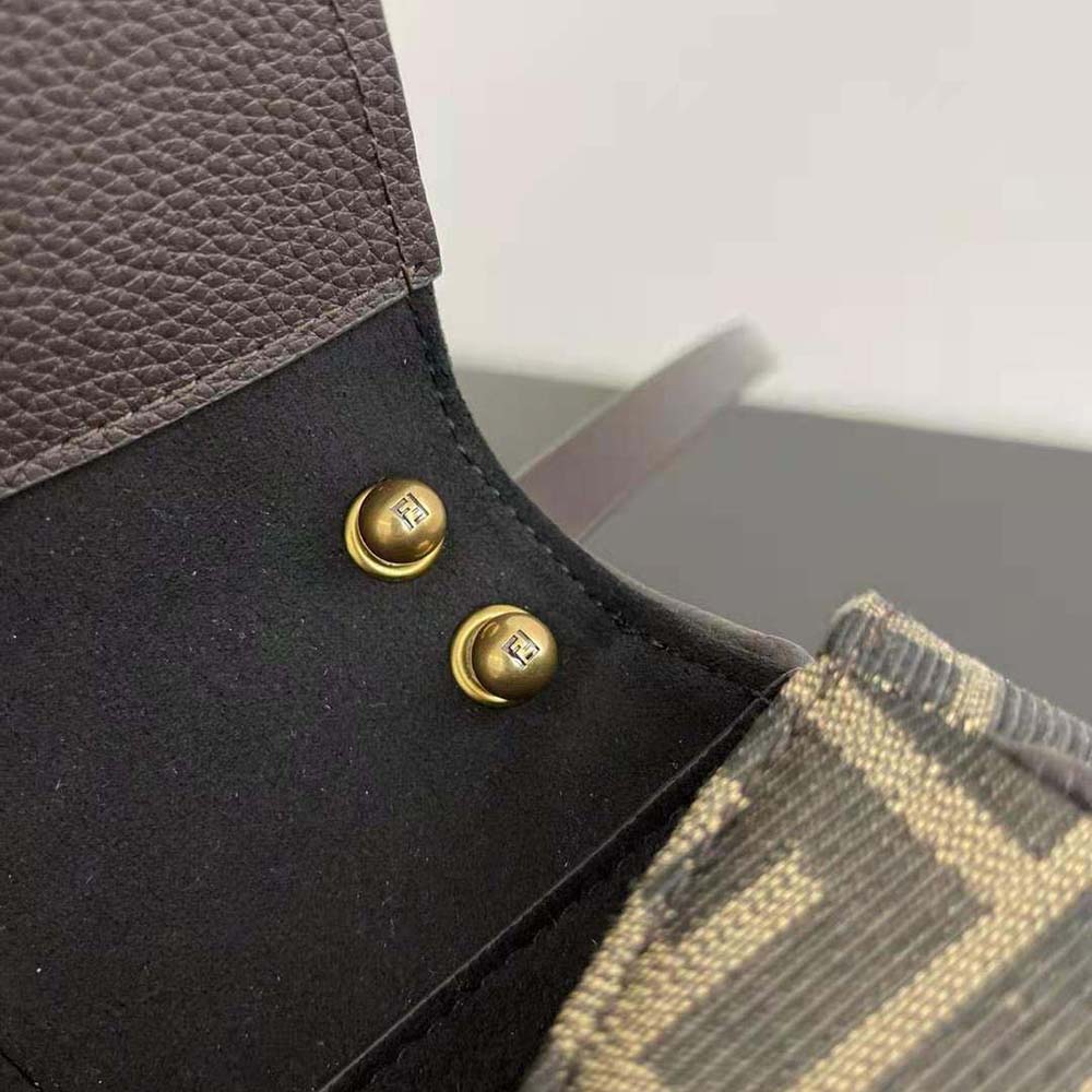 Fendi Women C’mon Small Brown FF Jacquard Fabric Bag - image 10