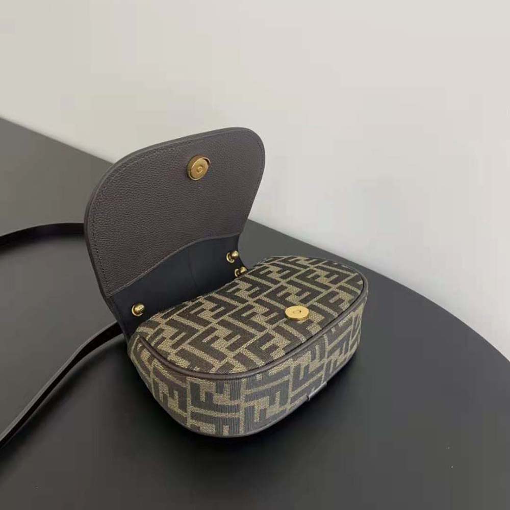 Fendi Women C’mon Small Brown FF Jacquard Fabric Bag - image 5