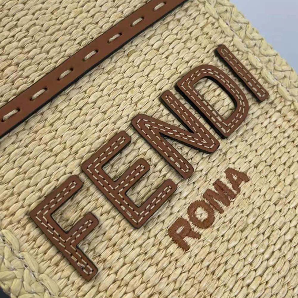 Fendi Women Mini Sunshine Shopper Natural Straw Mini-Bag - image 9