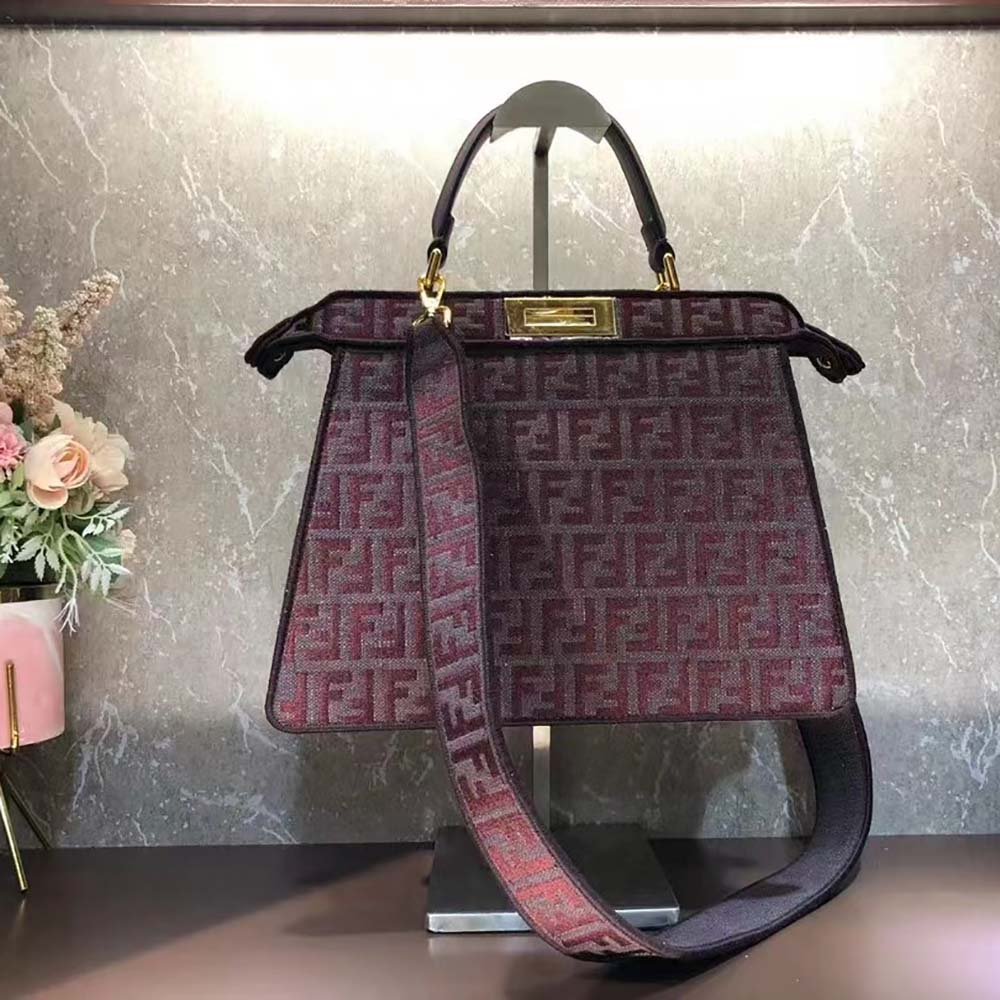 Interior view showing compartments of Fendi Women Peekaboo ISeeU Medium bag