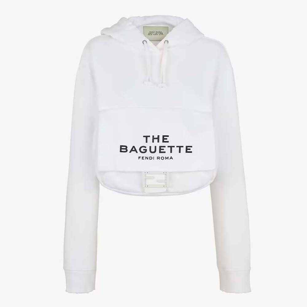 Front view of Fendi Women White Jersey Fendi by Marc Jacobs Sweatshirt
