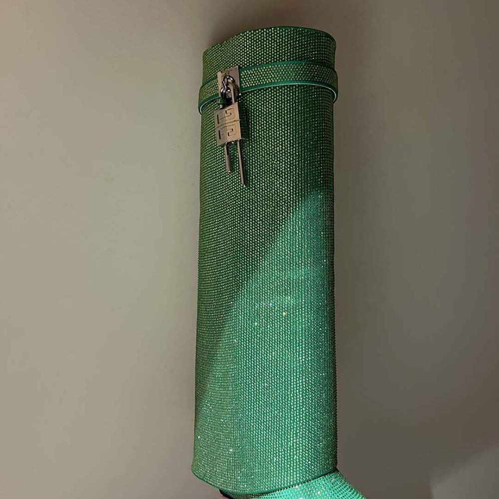 Givenchy Women Shark Lock Boots in Satin with Strass-Green - image 6
