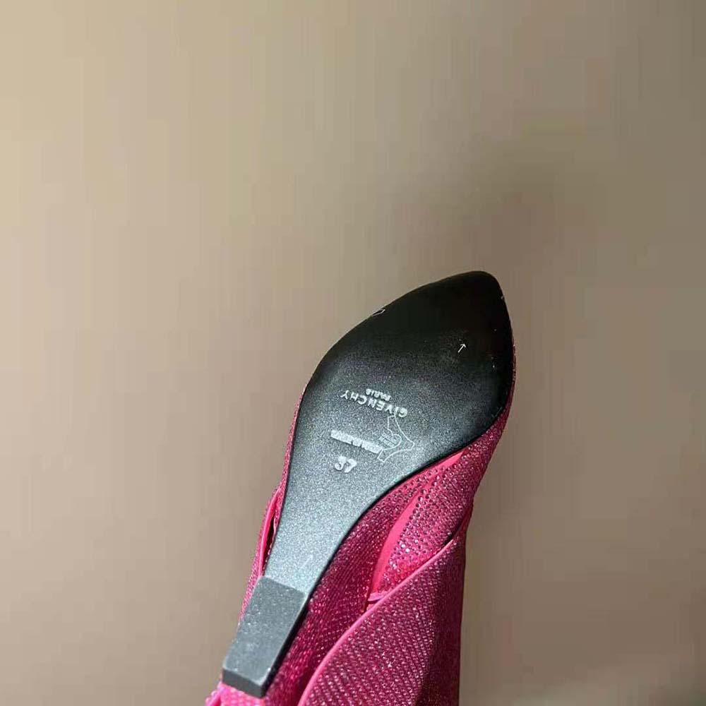 Givenchy Women Shark Lock Boots in Satin with Strass-Pink - image 10