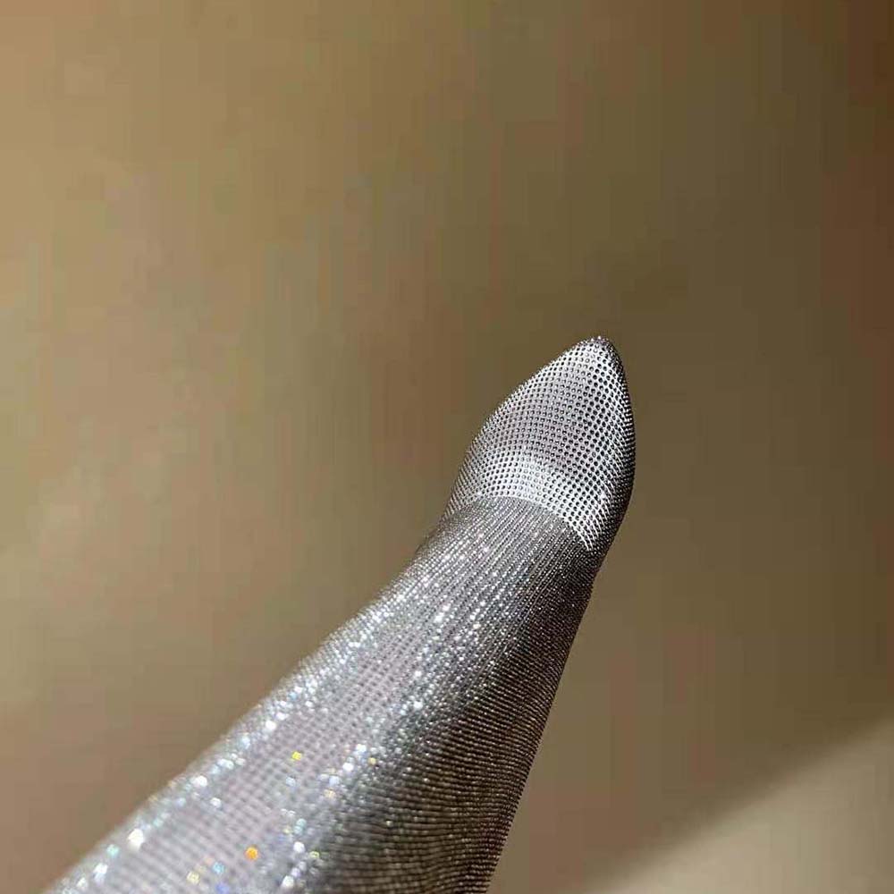 Givenchy Women Shark Lock Boots in Satin with Strass-Silver - image 10