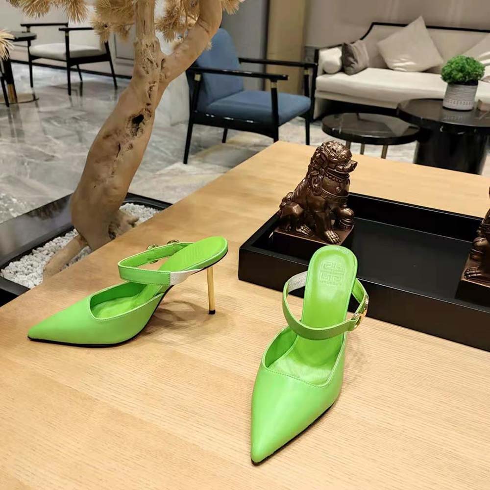 Rear angle of Givenchy Women Voyou Slingbacks highlighting adjustable slingback strap