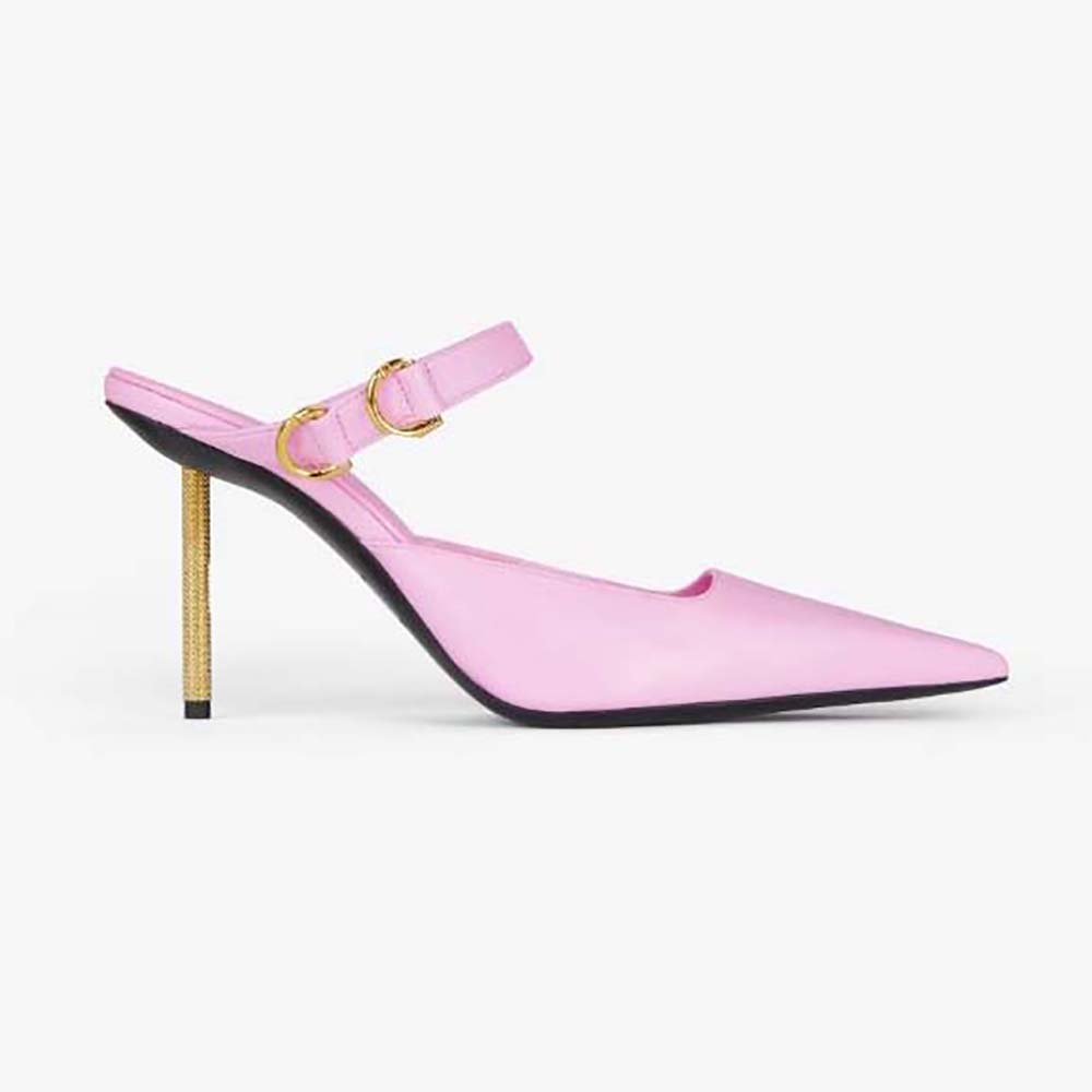 Side view of Givenchy Women Voyou Slingbacks in Leather-Pink