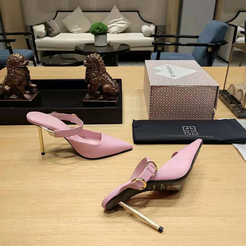 Givenchy Women Voyou Slingbacks in Leather-Pink - image 8