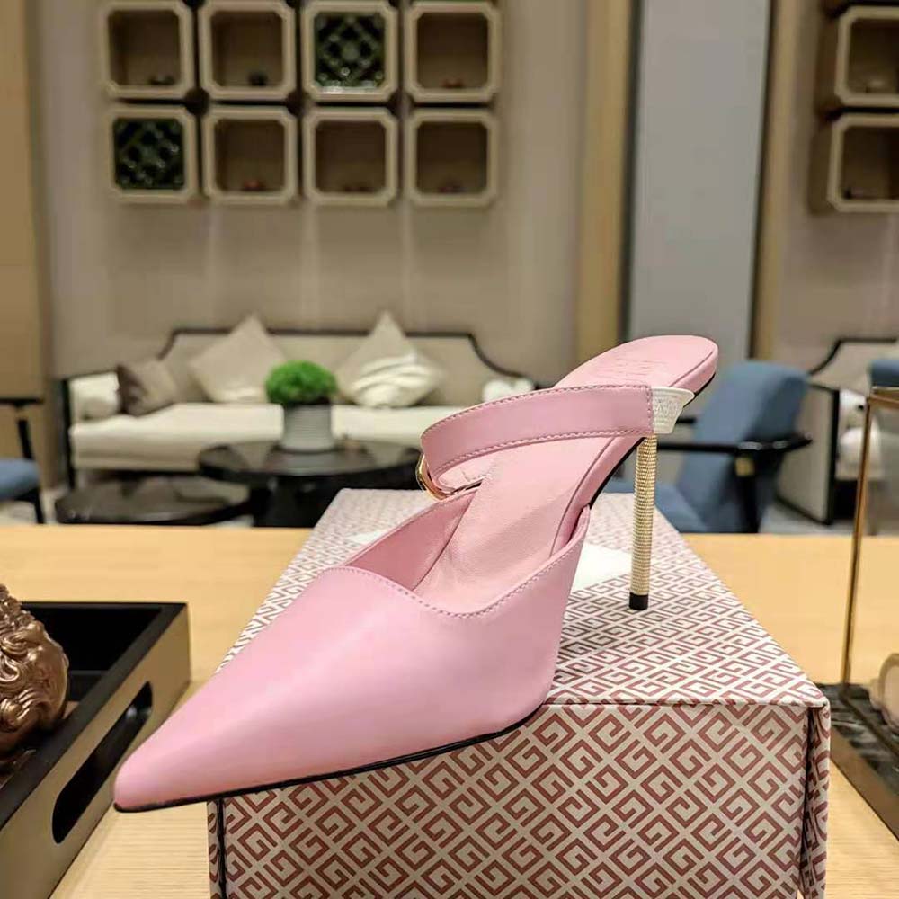 Givenchy Women Voyou Slingbacks in Leather-Pink - image 9