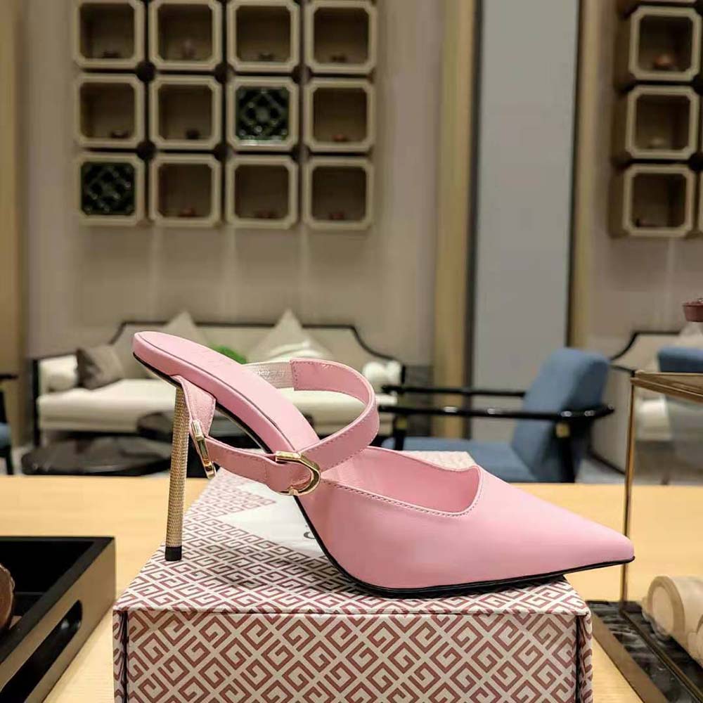 Givenchy Women Voyou Slingbacks in Leather-Pink - image 6