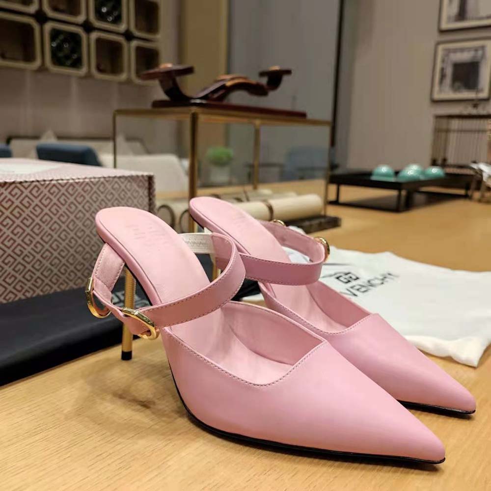Givenchy Women Voyou Slingbacks in Leather-Pink - image 7