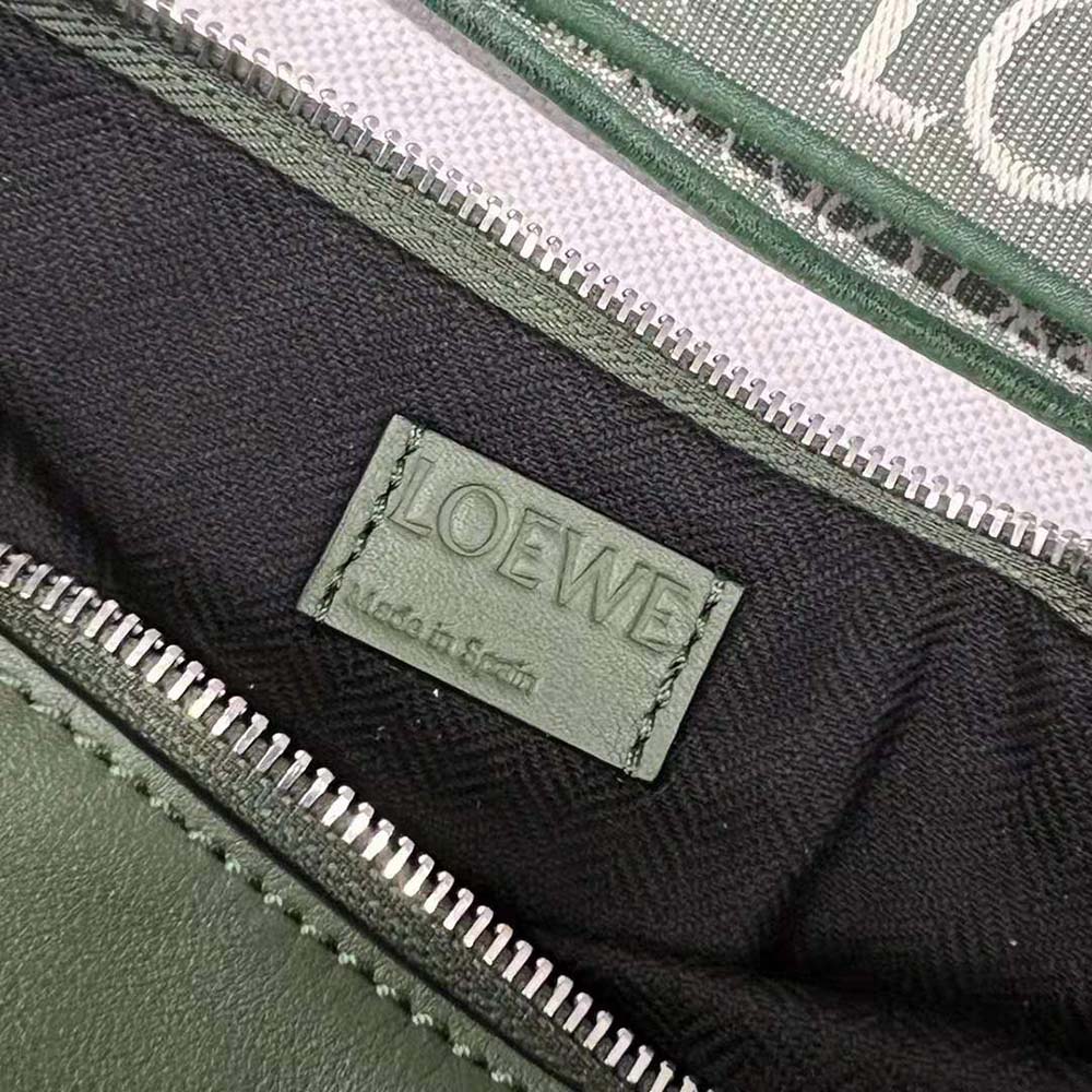 Loewe Men Anton Sling in Supple Smooth Calf and Jacquard-Green - image 9