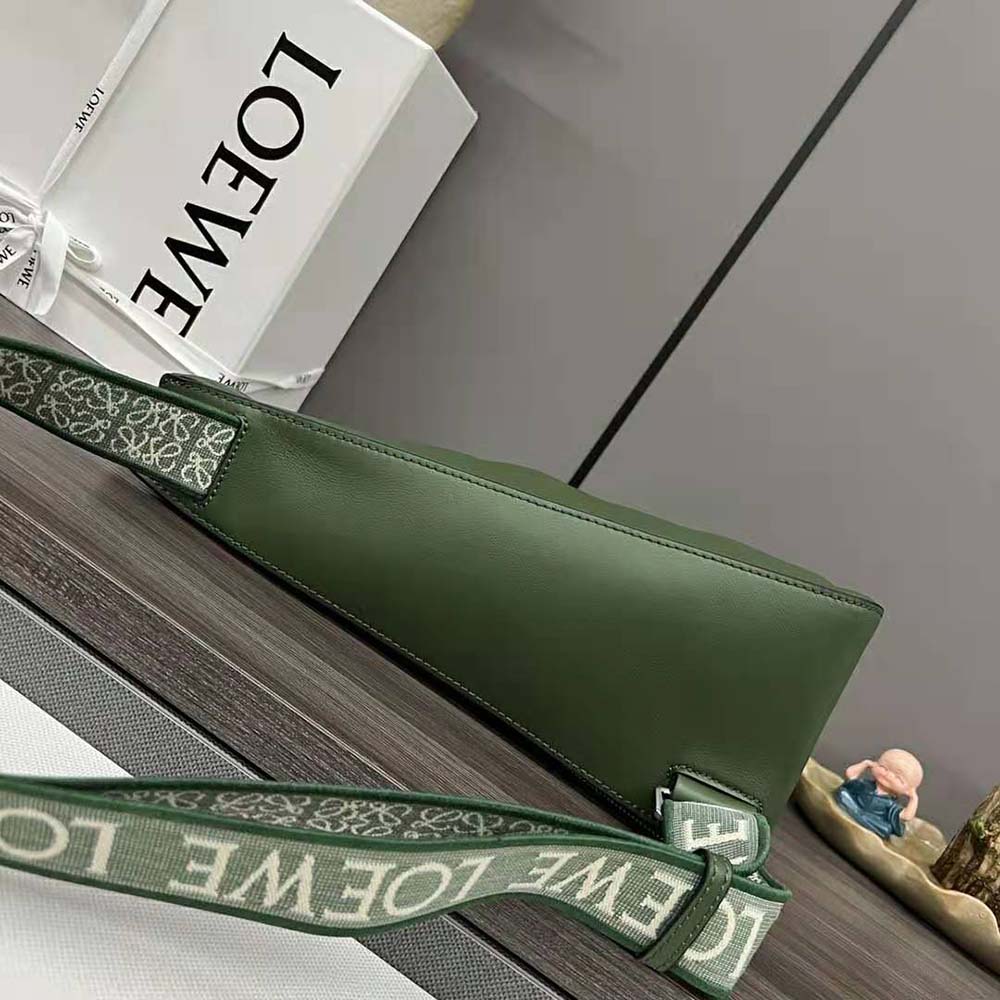 Loewe Men Anton Sling in Supple Smooth Calf and Jacquard-Green - image 6