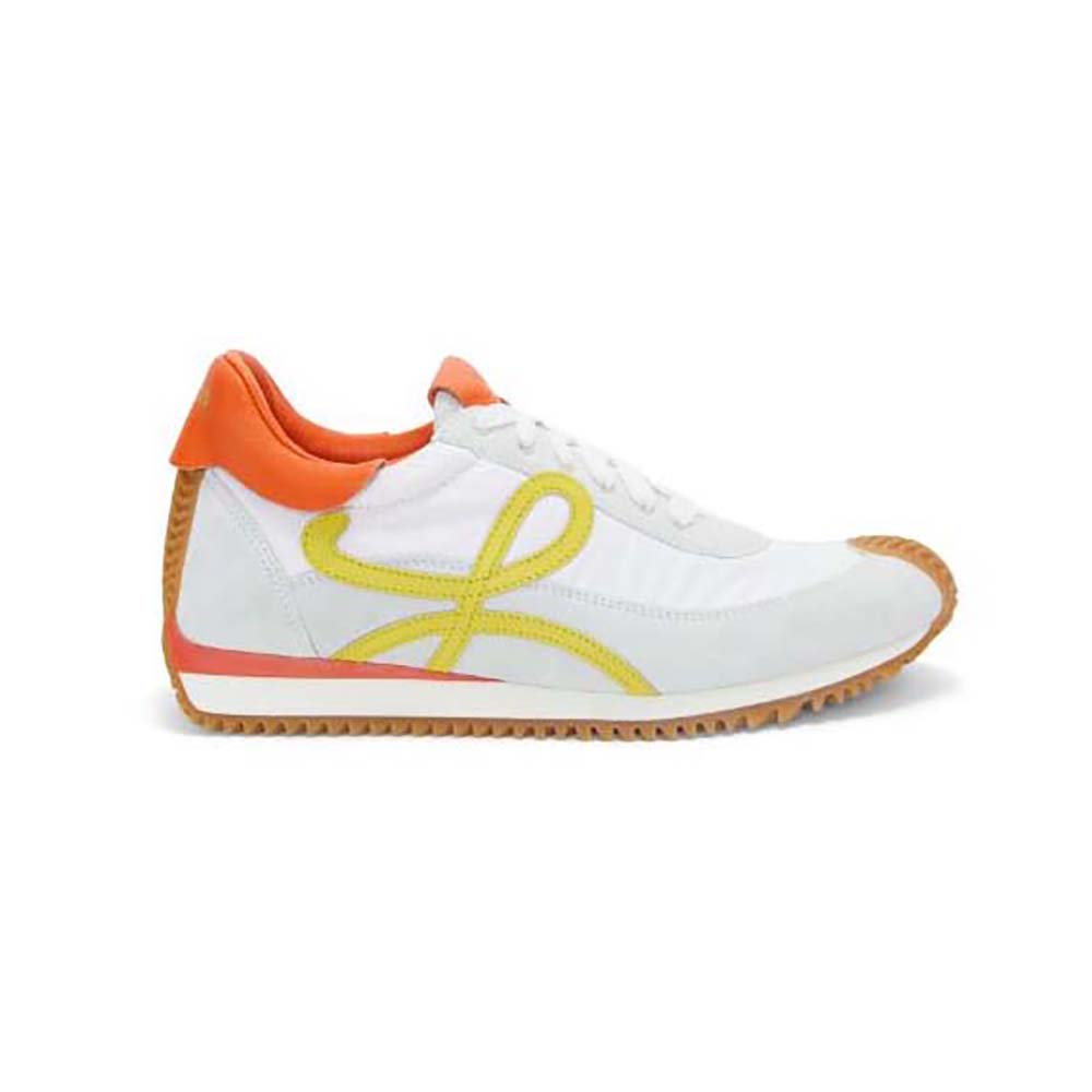 Side profile of Loewe Unisex Flow Runner in vibrant yellow