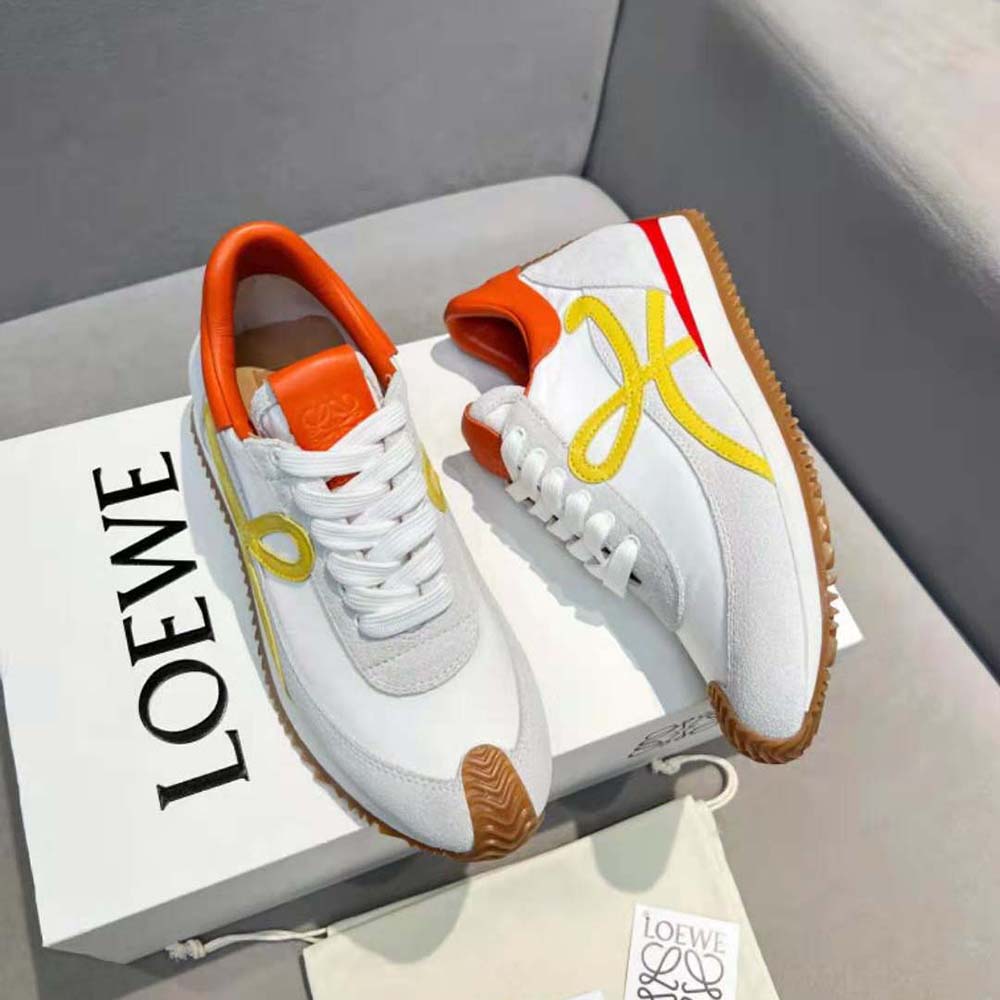 Loewe Unisex Flow Runner in Calfskin and Nylon-Yellow - image 5