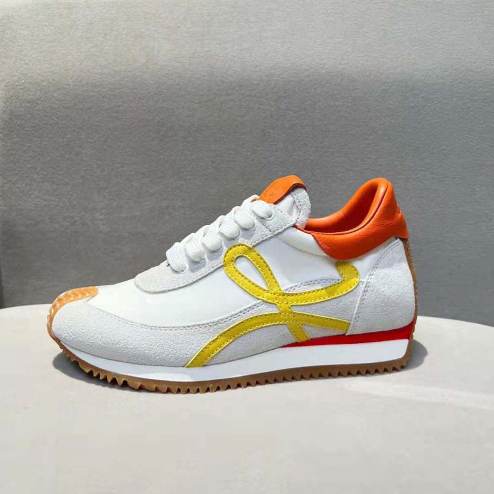 Loewe Unisex Flow Runner in Calfskin and Nylon-Yellow - image 7