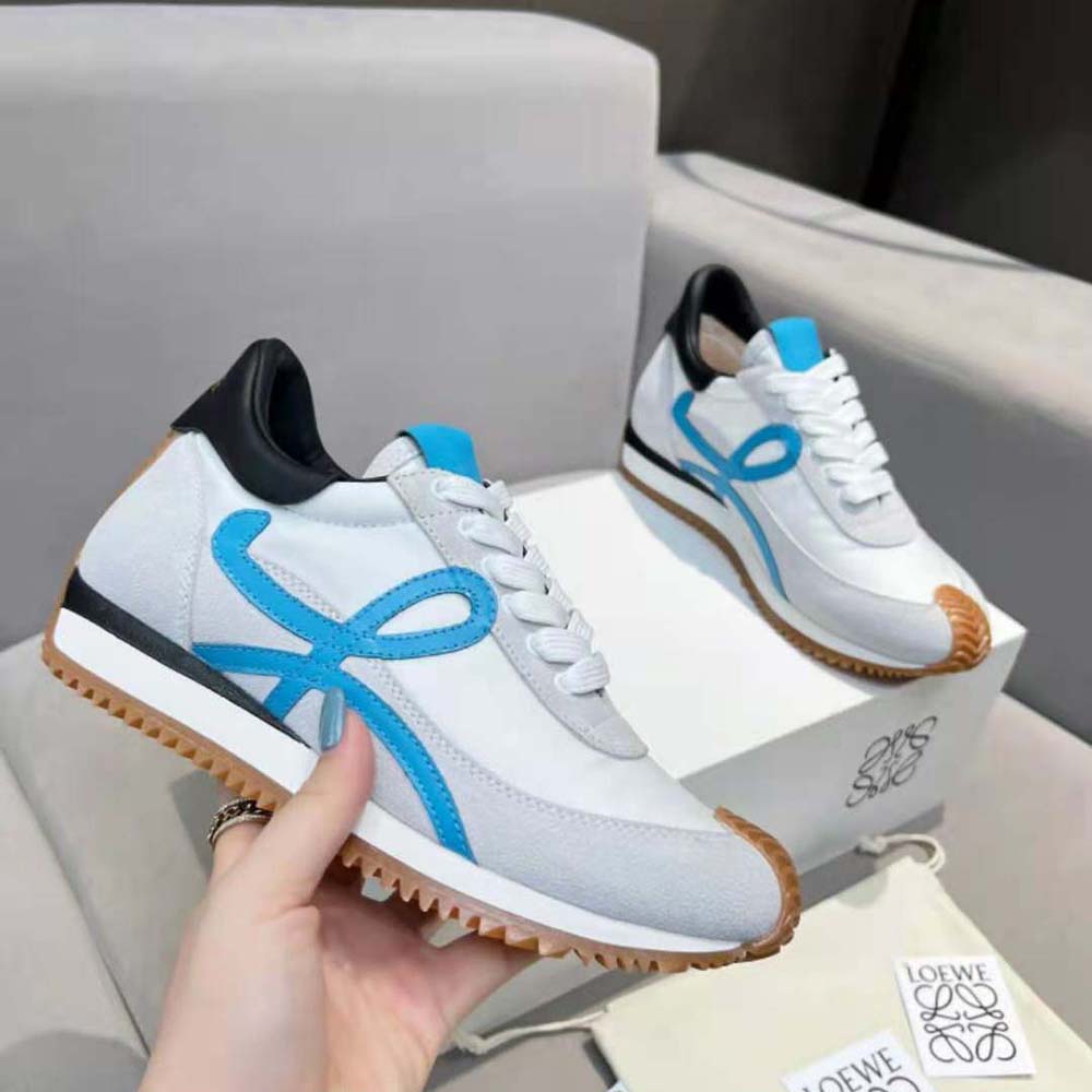 Loewe Unisex Flow Runner in Nylon and Calfskin-Blue - image 7