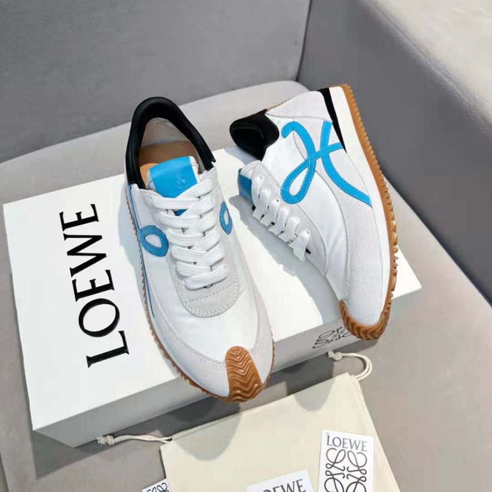 Loewe Unisex Flow Runner in Nylon and Calfskin-Blue - image 6