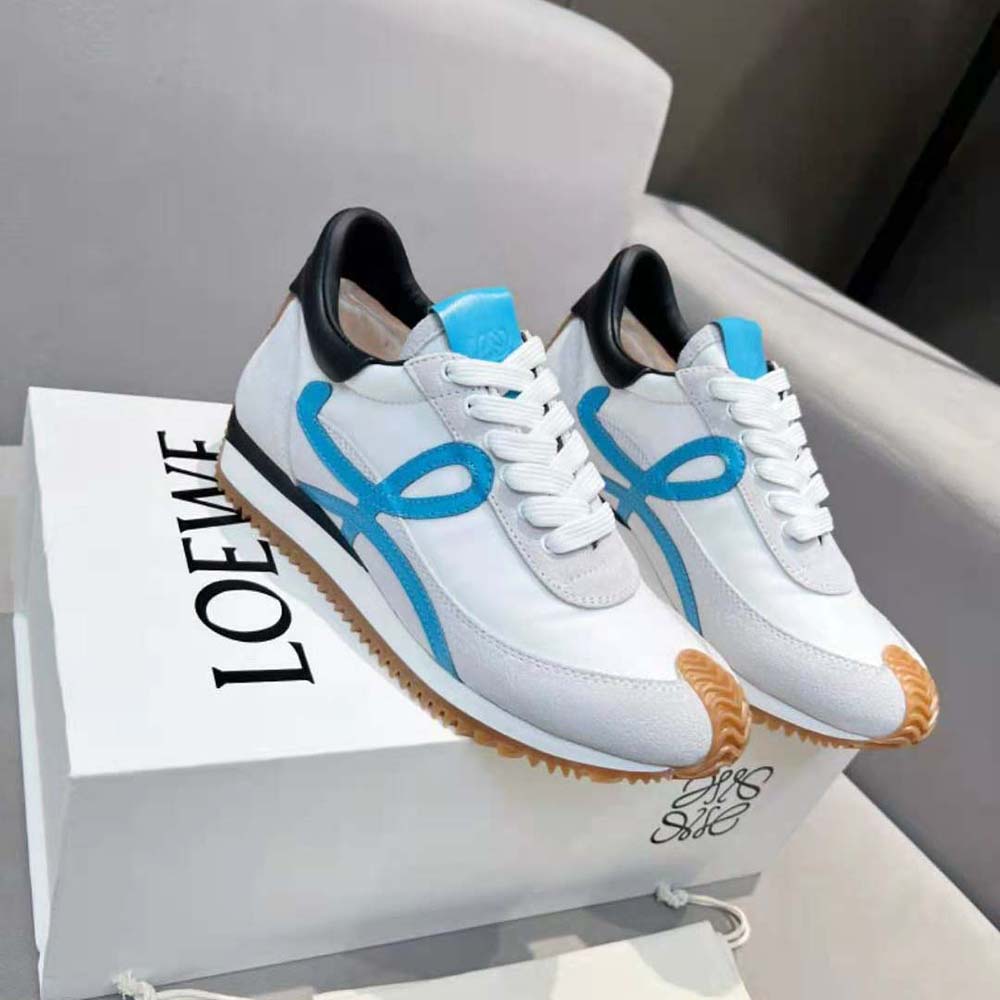 Top view showing lace closure on Loewe Unisex Flow Runner sneakers