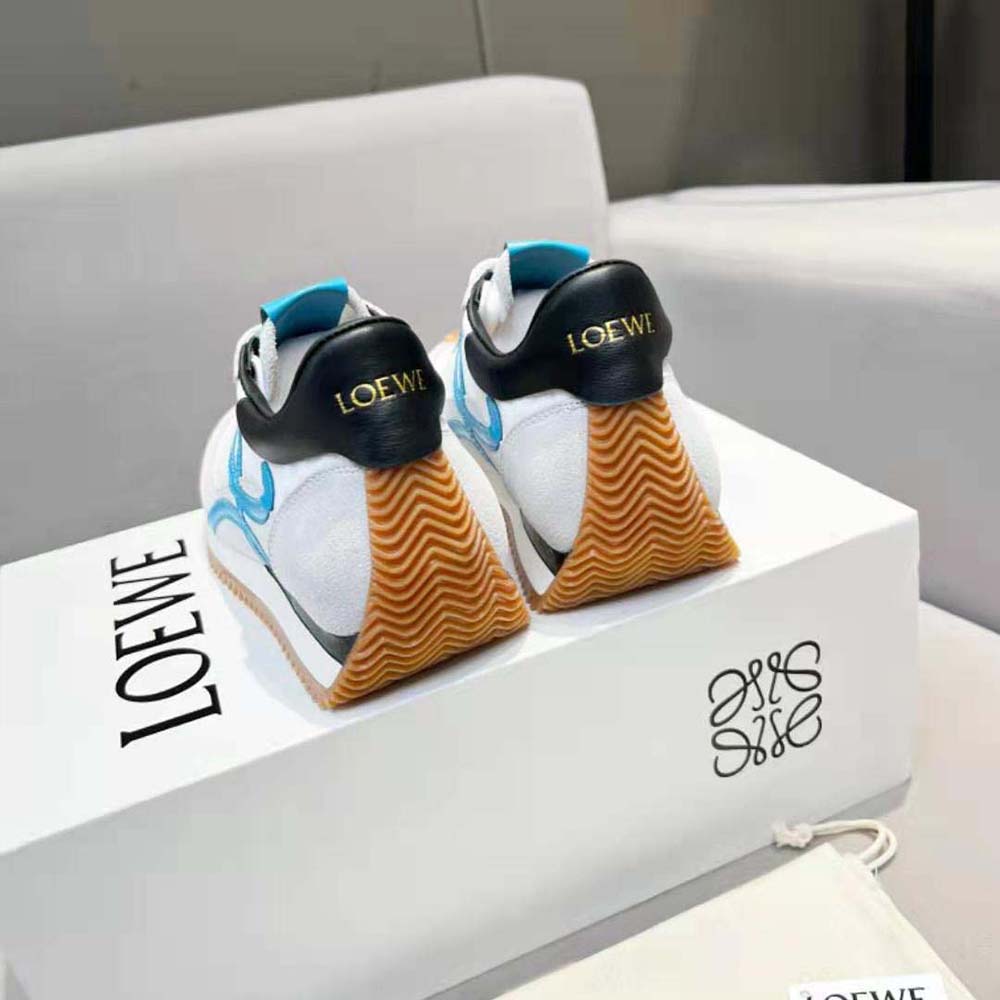 Loewe Unisex Flow Runner in Nylon and Calfskin-Blue - image 9