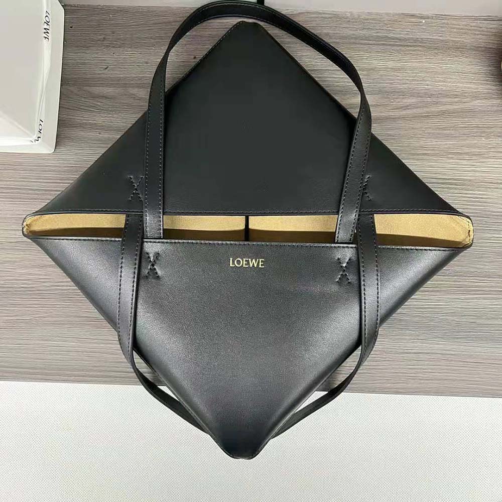 Loewe Unisex Puzzle Fold Tote in Shiny Calfskin-Black - image 8